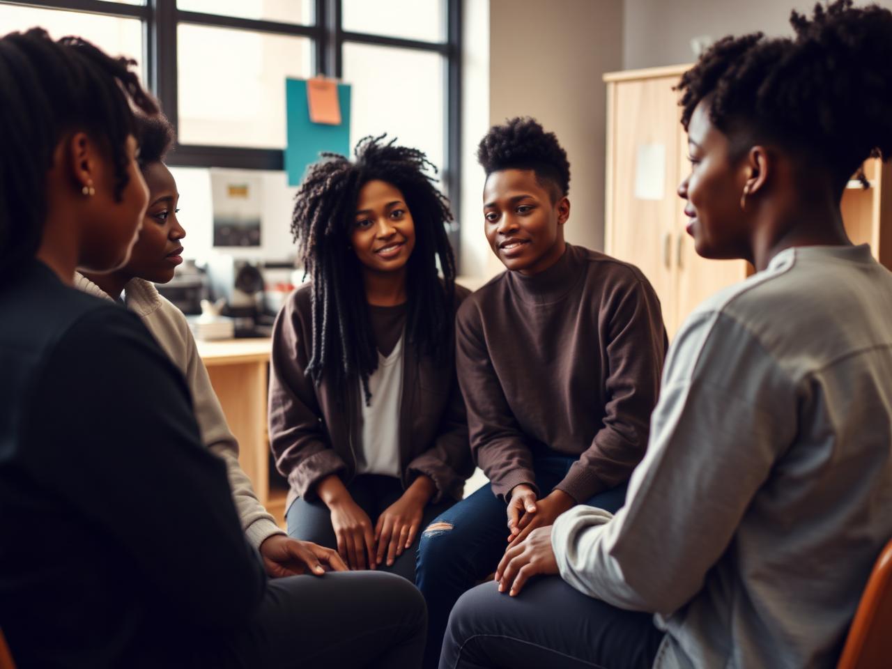 Teens in a peer mediation circle